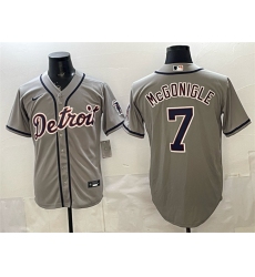 Men's Detroit Tigers #7 Kevin McGonigle Grey Cool Base Stitched Baseball Jersey