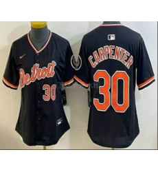 Women's Detroit Tigers #30 Kerry Carpenter Black Stadium Jersey