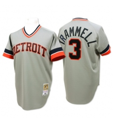Men's Mitchell and Ness Detroit Tigers #3 Alan Trammell Authentic Grey Throwback MLB Jersey