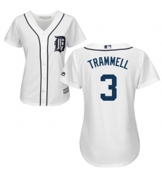 Women's Majestic Detroit Tigers #3 Alan Trammell Authentic White Home Cool Base MLB Jersey