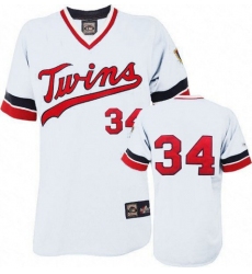 Men's Majestic Minnesota Twins #34 Kirby Puckett Authentic White Cooperstown Throwback MLB Jersey