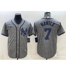Men's New York Yankees #7 Mickey Mantle Grey Gridiron Cool Base Stitched Jerseys