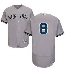 Men's Majestic New York Yankees #8 Yogi Berra Grey Road Flex Base Authentic Collection MLB Jersey