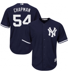 Youth Majestic New York Yankees #54 Aroldis Chapman Authentic Navy Blue Alternate MLB Jersey