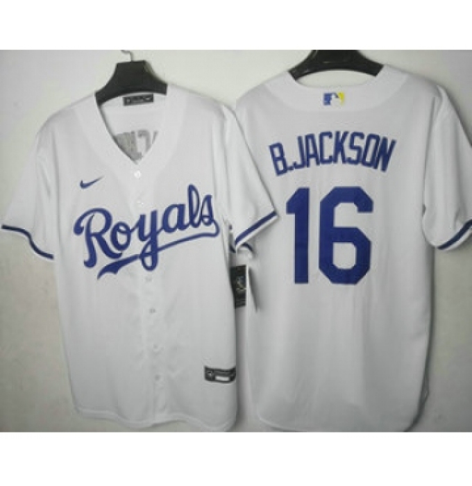 Men's Kansas City Royals #16 Andrew Benintendi White Cool Base Stitched MLB Jersey