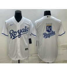 Men's Kansas City Royals Big Logo White Stitched MLB Cool Base Nike Jerseys