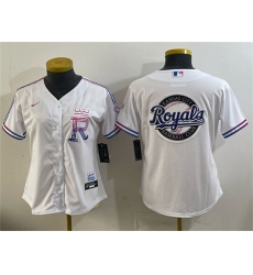 Women's Kansas City Royals Team Big Logo White 2026 City Connect Stadium Stitched Baseball Jersey(Run Small)