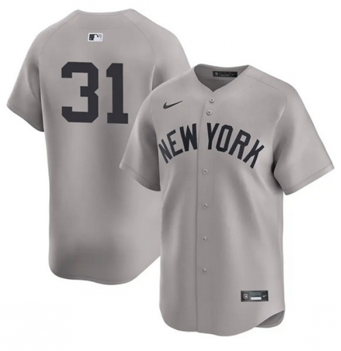 Men's New York Yankees #31 Cam Schlittler Gray 2026 Road Limited Stitched Baseball Jersey