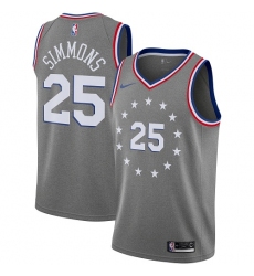 Women's Nike Philadelphia 76ers #25 Ben Simmons Swingman Gray NBA Jersey - City Edition