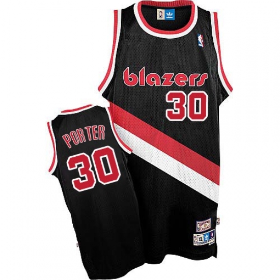 Men's Adidas Portland Trail Blazers #30 Terry Porter Authentic Black Throwback NBA Jersey