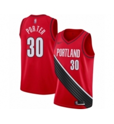 Men's Portland Trail Blazers #30 Terry Porter Swingman Red Finished Basketball Jersey - Statement Edition
