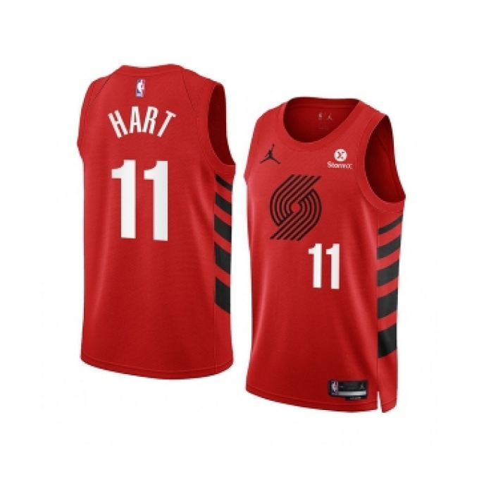 Men's Portland Trail Blazers #11 Josh Hart 2022-23 Red Statement Edition Swingman Stitched Basketball Jersey