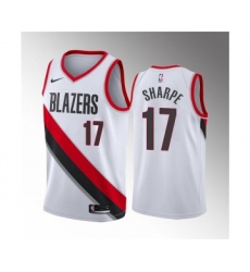 Men's Portland Trail Blazers #17 Shaedon Sharpe White Association Edition Stitched Basketball Jersey