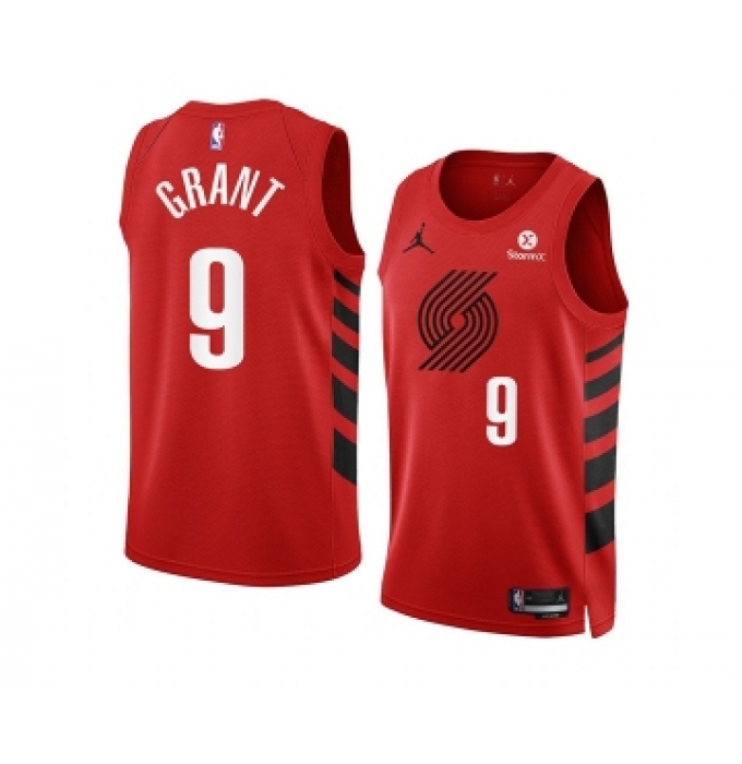 Men's Portland Trail Blazers #9 Jerami Grant 2022-23 Red Statement Edition Swingman Stitched Basketball Jersey