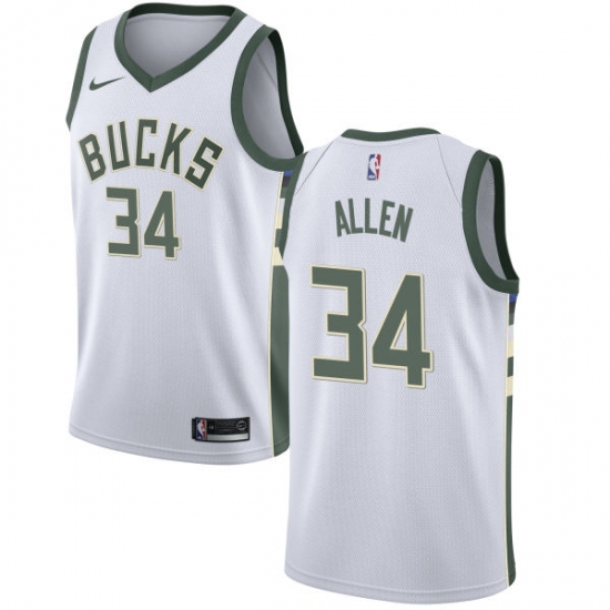 Women's Nike Milwaukee Bucks #34 Ray Allen Authentic White Home NBA ...