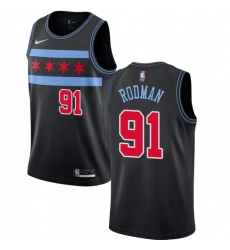 Men's Nike Chicago Bulls #91 Dennis Rodman Swingman Black NBA Jersey - City Edition