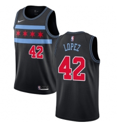 Women's Nike Chicago Bulls #42 Robin Lopez Swingman Black NBA Jersey - City Edition