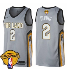 Women's Nike Cleveland Cavaliers #2 Kyrie Irving Swingman Gray 2018 NBA Finals Bound NBA Jersey - City Edition