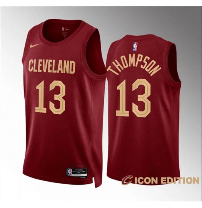 Men's Cleveland Cavaliers #13 Tristan Thompson Wine Icon Edition Stitched Jersey