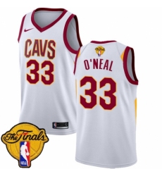 Men's Nike Cleveland Cavaliers #33 Shaquille O'Neal Swingman White 2018 NBA Finals Bound NBA Jersey - Association Edition