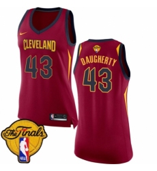 Women's Nike Cleveland Cavaliers #43 Brad Daugherty Swingman Maroon 2018 NBA Finals Bound NBA Jersey - Icon Edition