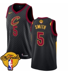 Women's Nike Cleveland Cavaliers #5 J.R. Smith Swingman Black 2018 NBA Finals Bound NBA Jersey Statement Edition