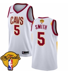 Women's Nike Cleveland Cavaliers #5 J.R. Smith Swingman White 2018 NBA Finals Bound NBA Jersey - Association Edition