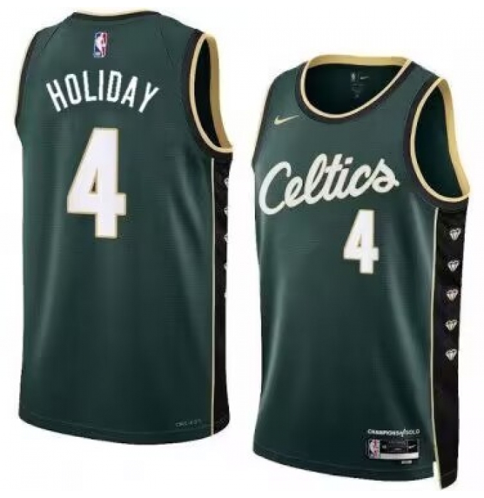 Men's Boston Celtics #4 Jure Holiday Green 11 Diamonds Edition Stitched Basketball Jersey