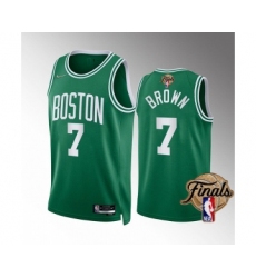 Men's Boston Celtics #7 Jaylen Brown Green 2022 Finals Stitched Jersey