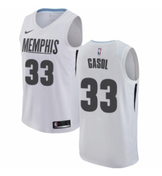 Men's Nike Memphis Grizzlies #33 Marc Gasol Swingman White NBA Jersey - City Edition