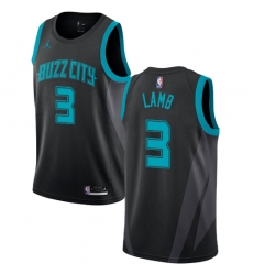 Men's Nike Jordan Charlotte Hornets #3 Jeremy Lamb Swingman Black NBA Jersey - 2018 19 City Edition