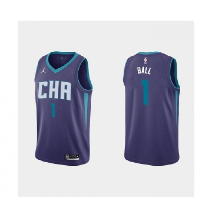 Men's Charlotte Hornets #1 LaMelo Ball 2022-23 Purple Stitched Basketball Jersey