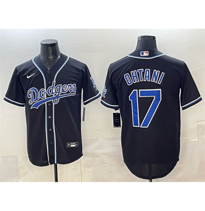 Men's Los Angeles Dodgers #17 Shohei Ohtani Black Fashion Cool Base Stitched Baseball Jersey