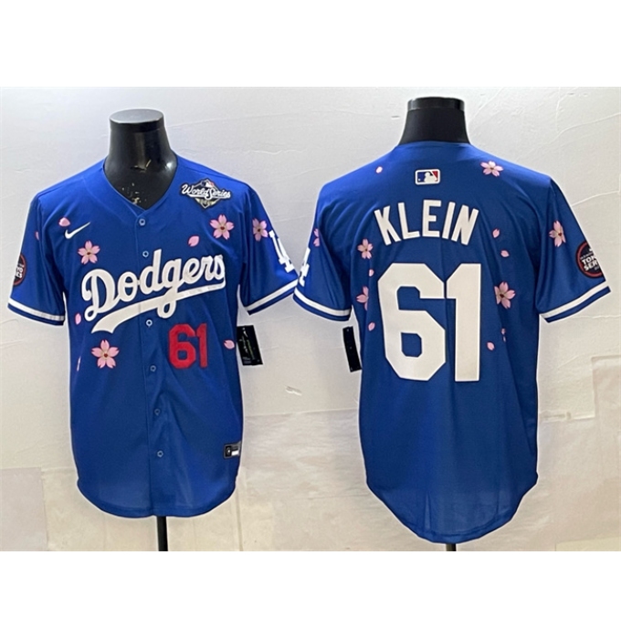 Men's Los Angeles Dodgers #61 Will Klein Royal 2025 World Series Tokyo Series Limited Stitched Baseball Jersey