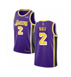 Women's Los Angeles Lakers #2 Lonzo Ball Authentic Purple Basketball Jerseys - Icon Edition