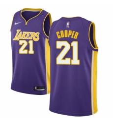 Men's Nike Los Angeles Lakers #21 Michael Cooper Authentic Purple NBA Jersey - Icon Edition