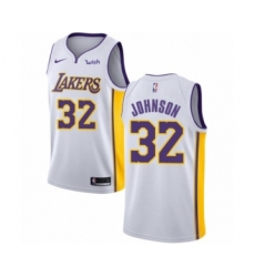 Women's Los Angeles Lakers #32 Magic Johnson Authentic White Basketball Jersey - Association Edition