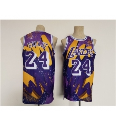 Men's Los Angeles Lakers #24 Kobe Bryant Purple Throwback basketball Jersey