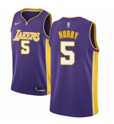 Youth Nike Los Angeles Lakers #5 Robert Horry Authentic Purple NBA Jersey - Icon Edition
