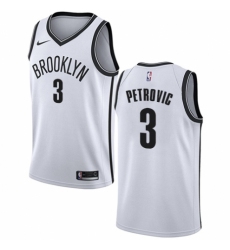 Women's Nike Brooklyn Nets #3 Drazen Petrovic Authentic White NBA Jersey - Association Edition