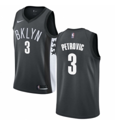 Women's Nike Brooklyn Nets #3 Drazen Petrovic Swingman Gray NBA Jersey Statement Edition