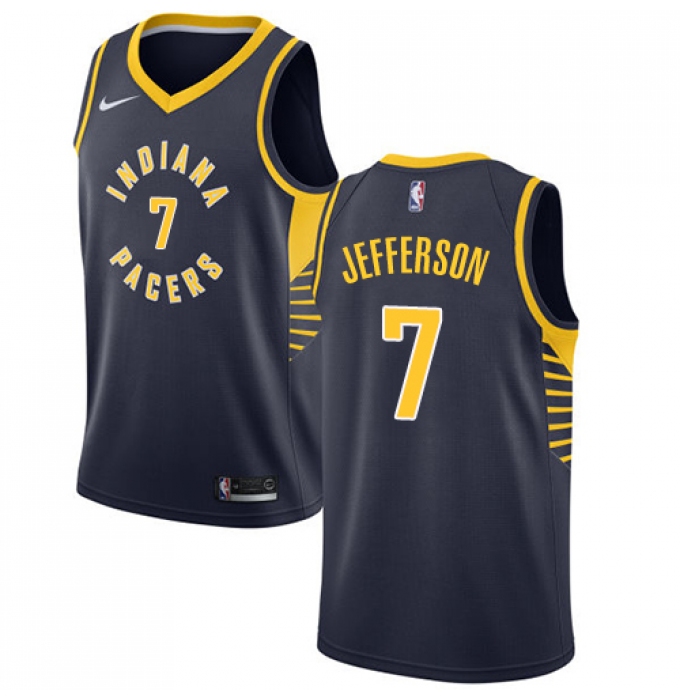 Men's Nike Indiana Pacers #7 Al Jefferson Authentic Navy Blue Road NBA Jersey - Icon Edition