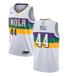 Men's Nike New Orleans Pelicans #44 Solomon Hill Swingman White NBA Jersey - City Edition