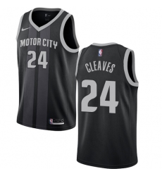 Women's Nike Detroit Pistons #24 Mateen Cleaves Swingman Black NBA Jersey - City Edition