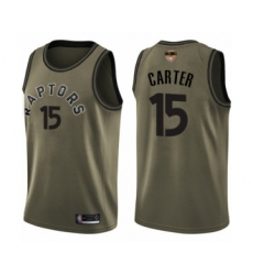Men's Toronto Raptors #15 Vince Carter Swingman Green Salute to Service 2019 Basketball Finals Bound Jersey