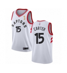 Youth Toronto Raptors #15 Vince Carter Swingman White 2019 Basketball Finals Champions Jersey - Association Edition
