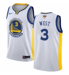 Women's Nike Golden State Warriors #3 David West Swingman White Home 2018 NBA Finals Bound NBA Jersey - Association Edition