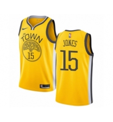 Women's Nike Golden State Warriors #15 Damian Jones Yellow Swingman Jersey - Earned Edition