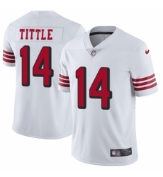 Men's Nike San Francisco 49ers #14 Y.A. Tittle Elite White Rush Vapor Untouchable NFL Jersey