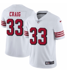 Men's Nike San Francisco 49ers #33 Roger Craig Limited White Rush Vapor Untouchable NFL Jersey